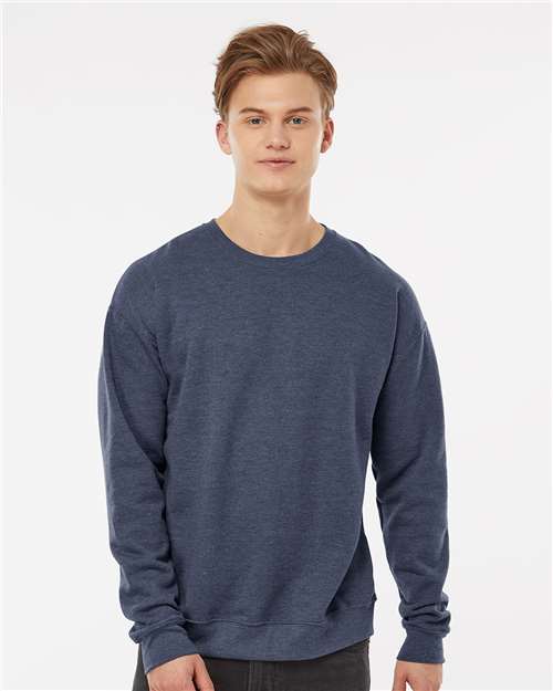Custom Embroidered  Tultex Fleece Crewneck Sweatshirt 340 Heather Denim