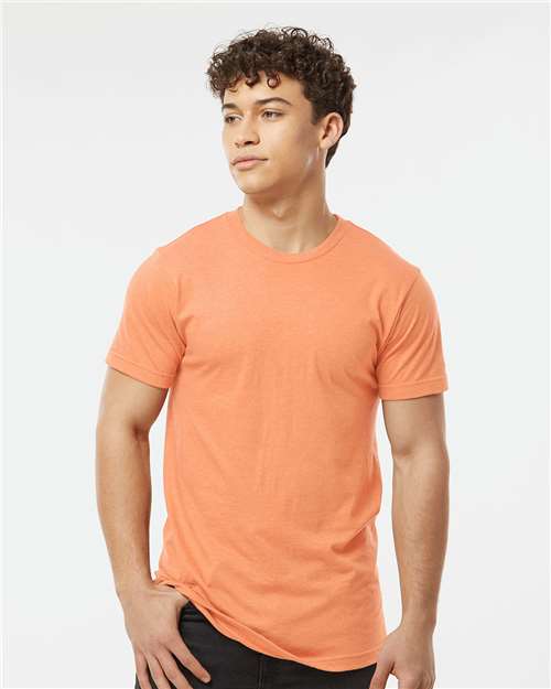 Custom Embroidered  Tultex Fine Jersey T-Shirt 202 Heather Cantaloupe