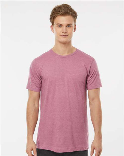 Custom Embroidered  Tultex Fine Jersey T-Shirt 202 Heather Cassis