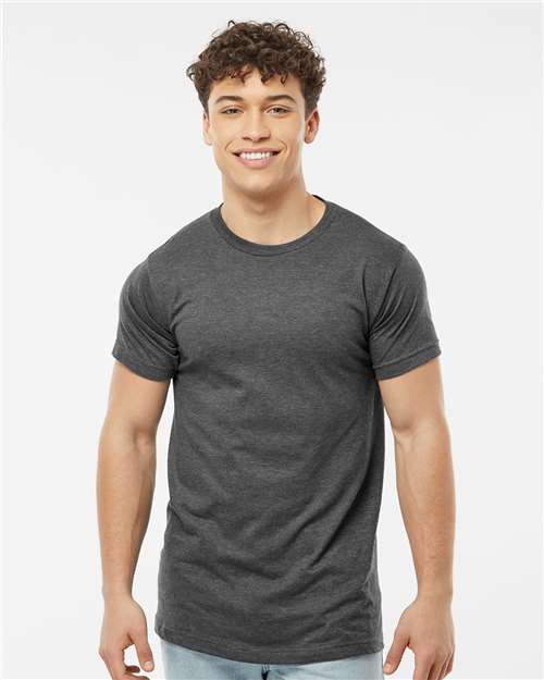 Custom Embroidered  Tultex Fine Jersey T-Shirt 202 Heather Charcoal