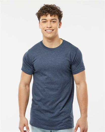 Custom Embroidered  Tultex Fine Jersey T-Shirt 202 Heather Denim