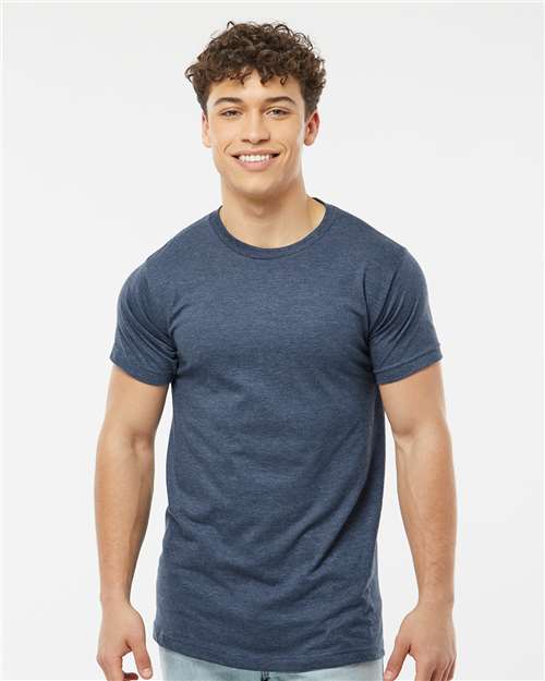 Custom Embroidered  Tultex Fine Jersey T-Shirt 202 Heather Denim
