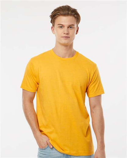 Custom Embroidered  Tultex Fine Jersey T-Shirt 202 Heather Mellow Yellow