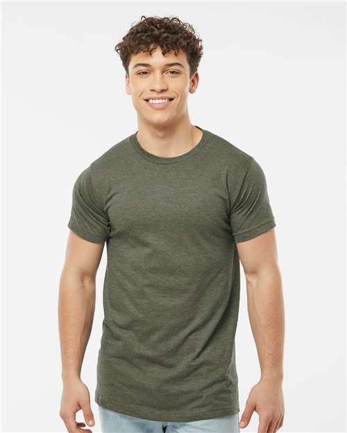 Custom Embroidered  Tultex Fine Jersey T-Shirt 202 Heather Military Green