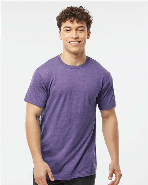 Custom Embroidered  Tultex Fine Jersey T-Shirt 202 Heather Purple