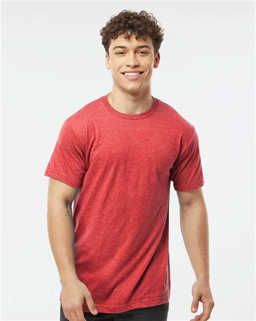 Custom Embroidered  Tultex Fine Jersey T-Shirt 202 Heather Red