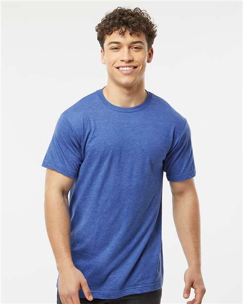 Custom Embroidered  Tultex Fine Jersey T-Shirt 202 Heather Royal