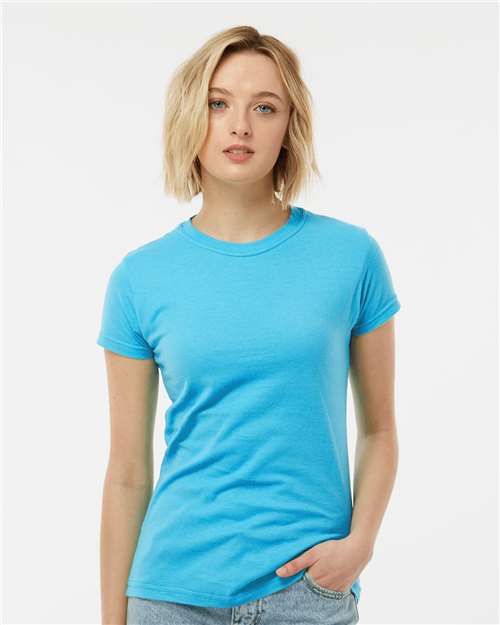 Custom Embroidered  Tultex Women's Fine Jersey Slim Fit T-Shirt 213 Aqua