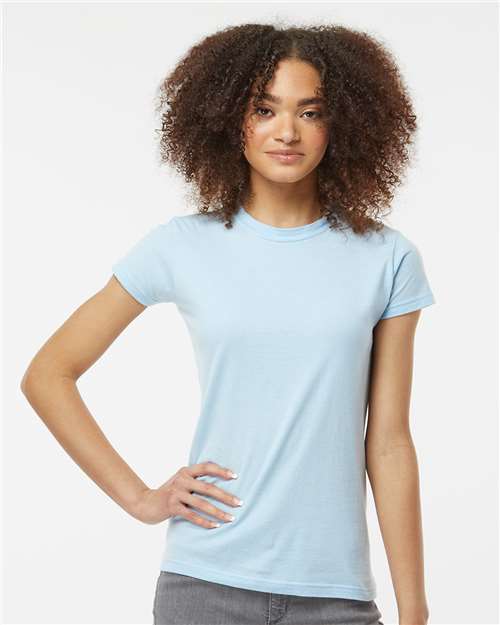 Custom Embroidered  Tultex Women's Fine Jersey Slim Fit T-Shirt 213 Baby Blue