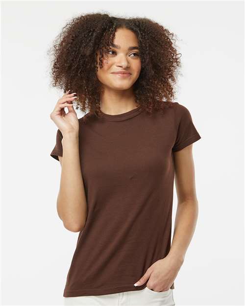 Custom Embroidered  Tultex Women's Fine Jersey Slim Fit T-Shirt 213 Brown