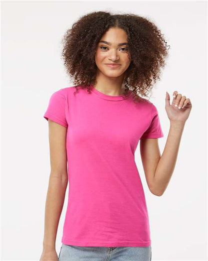 Custom Embroidered  Tultex Women's Fine Jersey Slim Fit T-Shirt 213 Fuchsia