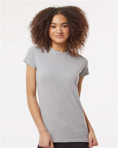Custom Embroidered  Tultex Women's Fine Jersey Slim Fit T-Shirt 213 Heather Grey