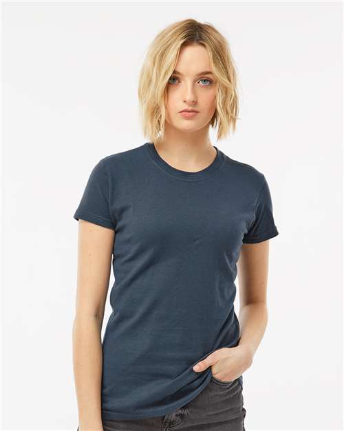 Custom Embroidered  Tultex Women's Fine Jersey Slim Fit T-Shirt 213 Indigo