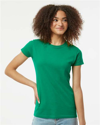 Custom Embroidered  Tultex Women's Fine Jersey Slim Fit T-Shirt 213 Kelly Green