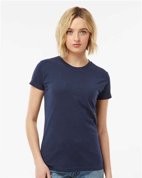 Custom Embroidered  Tultex Women's Fine Jersey Slim Fit T-Shirt 213 Navy
