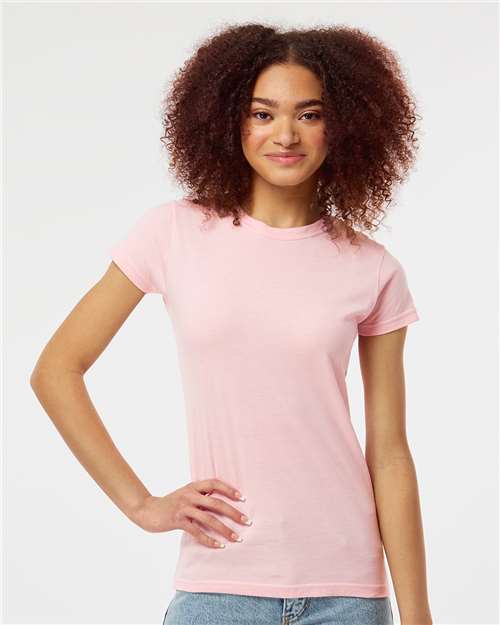 Custom Embroidered  Tultex Women's Fine Jersey Slim Fit T-Shirt 213 Pink