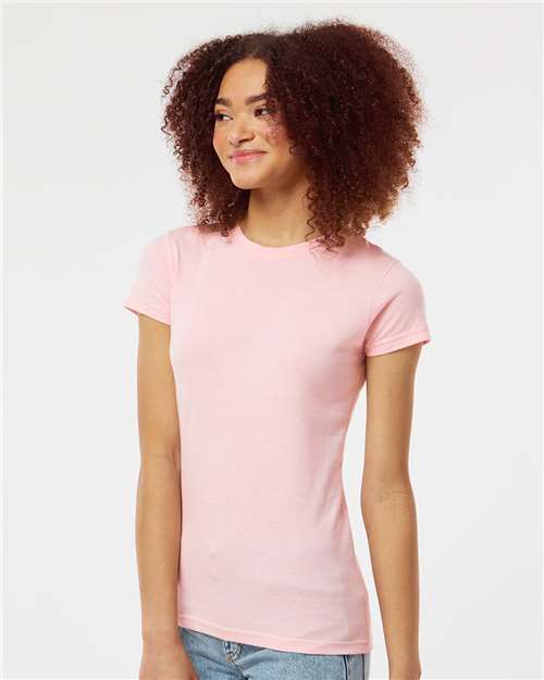 Tultex Women's Fine Jersey Slim Fit T-Shirt 213 Pink