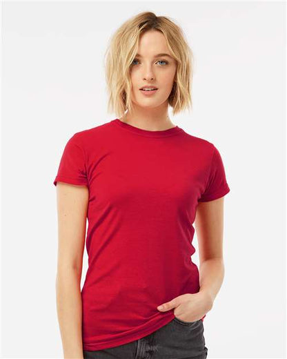 Custom Embroidered  Tultex Women's Fine Jersey Slim Fit T-Shirt 213 Red