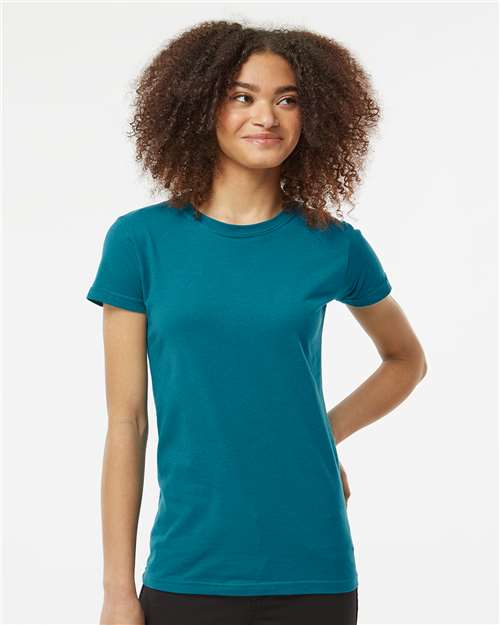 Custom Embroidered  Tultex Women's Fine Jersey Slim Fit T-Shirt 213 Teal