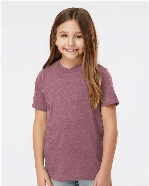 Custom Embroidered  Tultex Youth Fine Jersey T-Shirt 235 Heather Cassis
