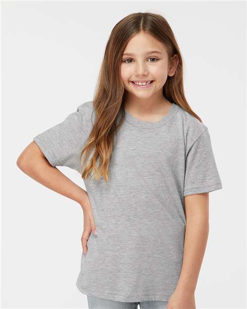 Custom Embroidered  Tultex Youth Fine Jersey T-Shirt 235 Heather Grey