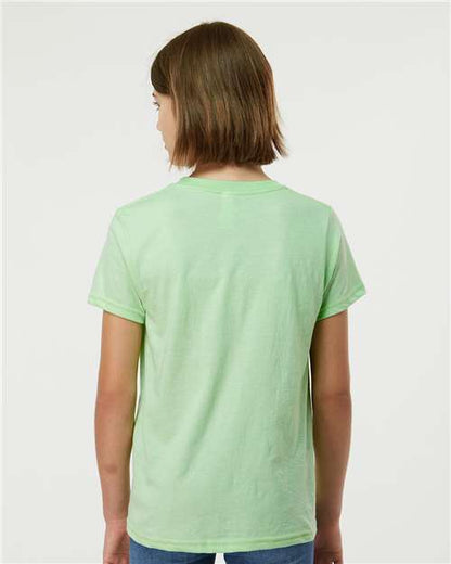Tultex Youth Fine Jersey T-Shirt 235 Heather Neo Mint