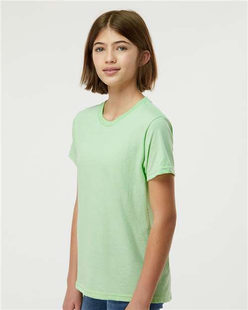 Tultex Youth Fine Jersey T-Shirt 235 Heather Neo Mint