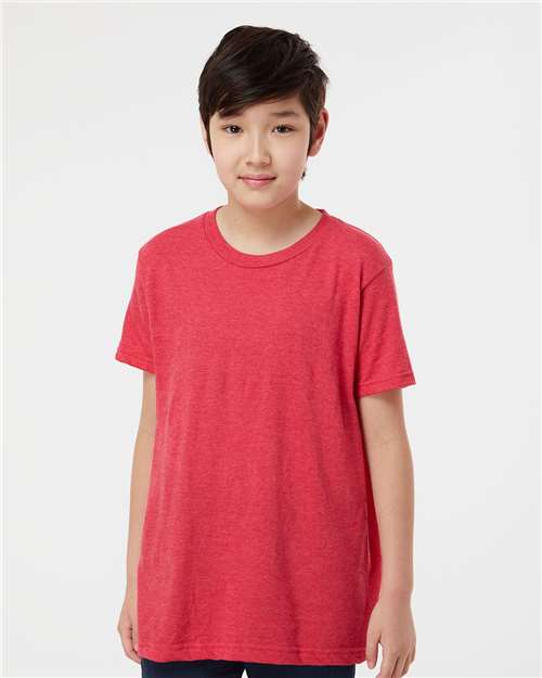 Custom Embroidered  Tultex Youth Fine Jersey T-Shirt 235 Heather Red
