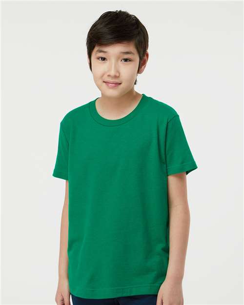 Custom Embroidered  Tultex Youth Fine Jersey T-Shirt 235 Kelly Green