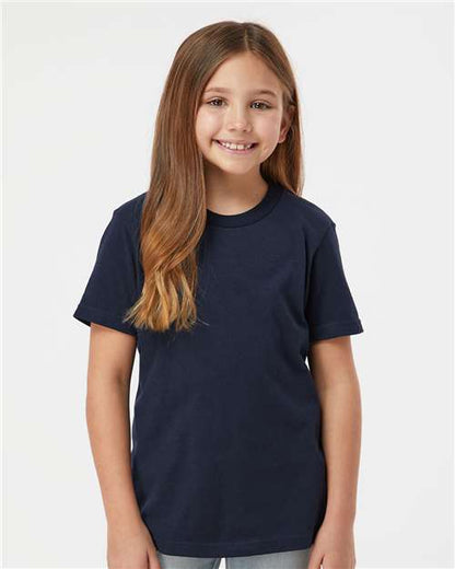 Custom Embroidered  Tultex Youth Fine Jersey T-Shirt 235 Navy