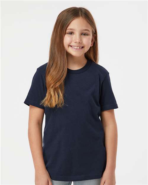 Custom Embroidered  Tultex Youth Fine Jersey T-Shirt 235 Navy