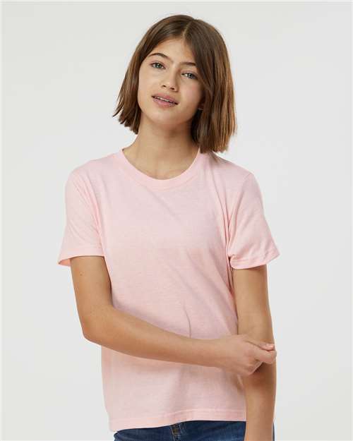 Custom Embroidered  Tultex Youth Fine Jersey T-Shirt 235 Pink