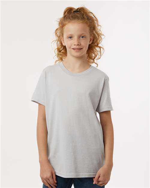 Custom Embroidered  Tultex Youth Fine Jersey T-Shirt 235 Silver