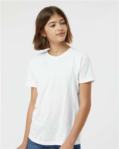 Custom Embroidered  Tultex Youth Fine Jersey T-Shirt 235 White