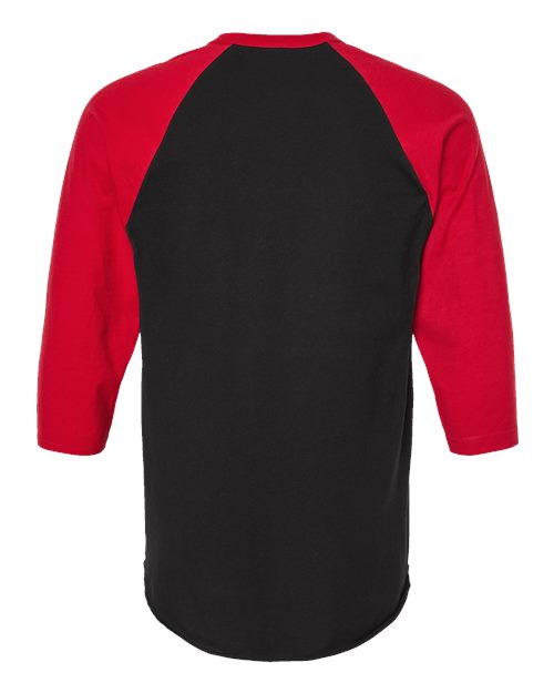 Tultex Fine Jersey Raglan T-Shirt 245 Black/ Red