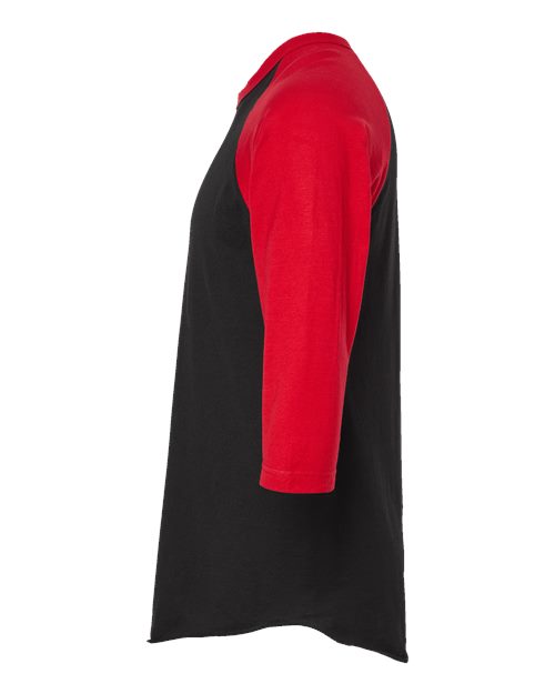 Tultex Fine Jersey Raglan T-Shirt 245 Black/ Red