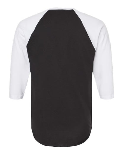 Tultex Fine Jersey Raglan T-Shirt 245 Black/ White