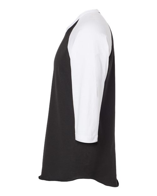 Tultex Fine Jersey Raglan T-Shirt 245 Black/ White