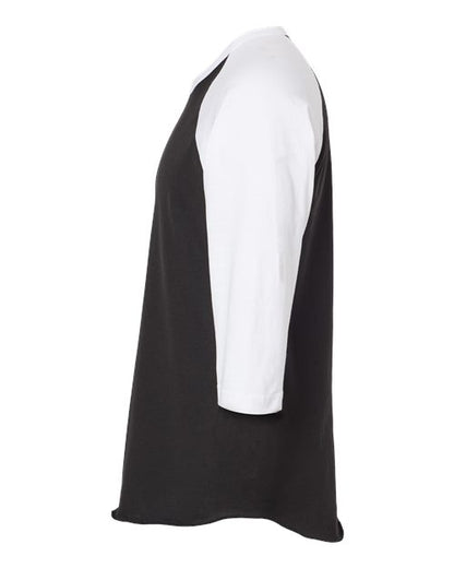Tultex Fine Jersey Raglan T-Shirt 245 Black/ White