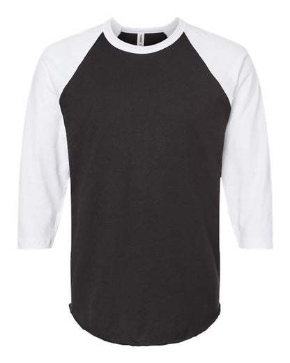 Tultex Fine Jersey Raglan T-Shirt 245 Black/ White