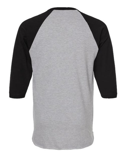 Tultex Fine Jersey Raglan T-Shirt 245 Heather Grey/ Black
