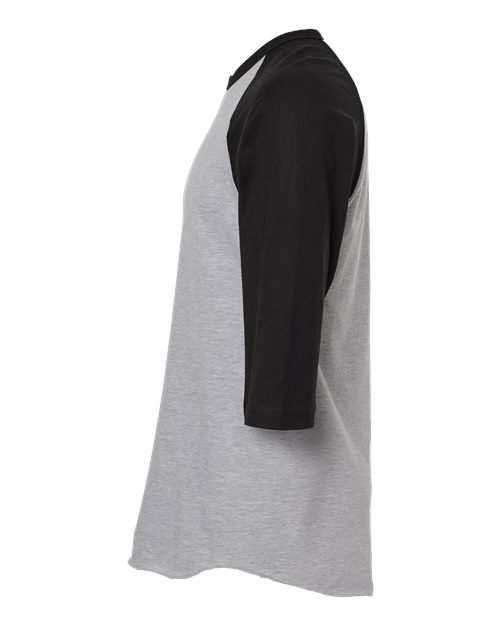 Tultex Fine Jersey Raglan T-Shirt 245 Heather Grey/ Black