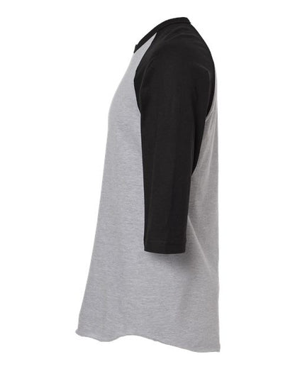 Tultex Fine Jersey Raglan T-Shirt 245 Heather Grey/ Black