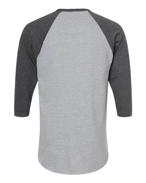 Tultex Fine Jersey Raglan T-Shirt 245 Heather Grey/ Heather Charcoal