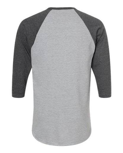 Tultex Fine Jersey Raglan T-Shirt 245 Heather Grey/ Heather Charcoal