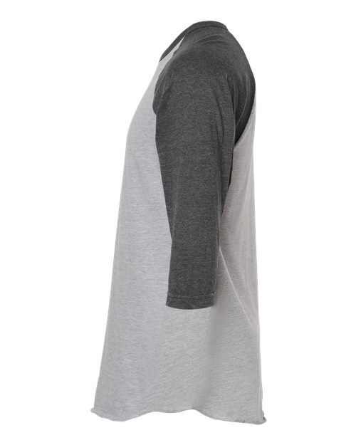 Tultex Fine Jersey Raglan T-Shirt 245 Heather Grey/ Heather Charcoal