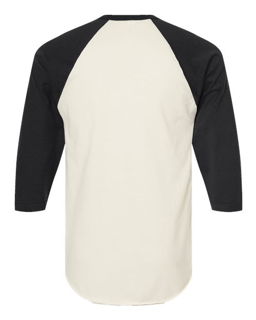 Tultex Fine Jersey Raglan T-Shirt 245 Vintage White/ Black
