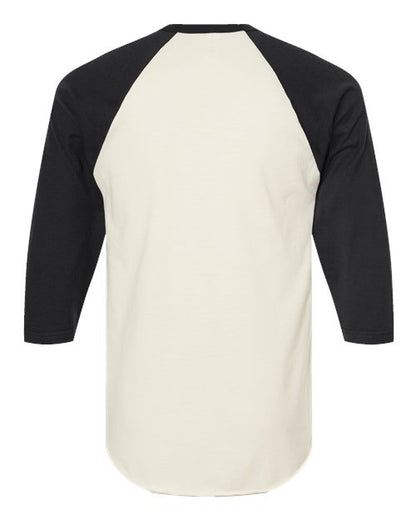 Tultex Fine Jersey Raglan T-Shirt 245 Vintage White/ Black