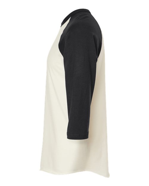 Tultex Fine Jersey Raglan T-Shirt 245 Vintage White/ Black