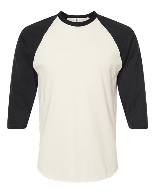 Tultex Fine Jersey Raglan T-Shirt 245 Vintage White/ Black